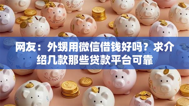 网友：外甥用微信借钱好吗？求介绍几款那些贷款平台可靠
