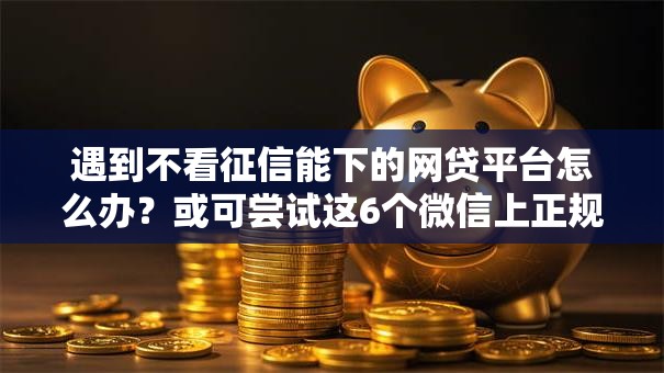 遇到不看征信能下的网贷平台怎么办?或可尝试这6个微信上正规借钱平台 遇到不看征信能下的网贷平台怎么办?或可尝试这6个微信上正规借钱平台