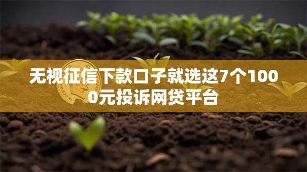 无视征信下款口子就选这7个1000元投诉网贷平台