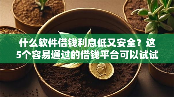 什么软件借钱利息低又安全？这5个容易通过的借钱平台可以试试
