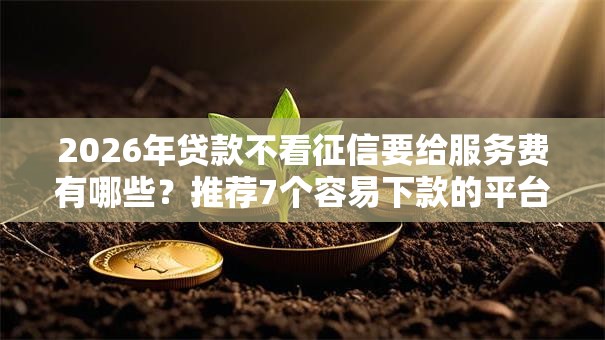 2026年贷款不看征信要给服务费有哪些？推荐7个容易下款的平台