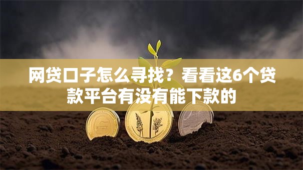 网贷口子怎么寻找？看看这6个贷款平台有没有能下款的