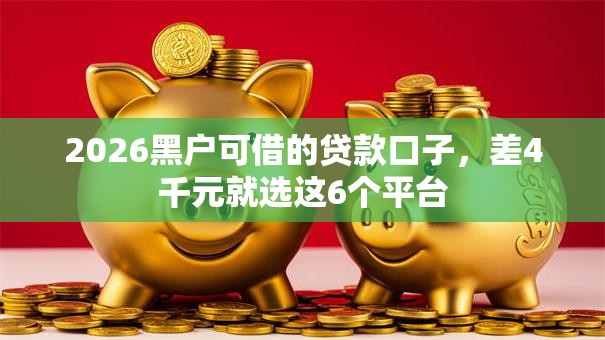 2026黑户可借的贷款口子，差4千元就选这6个平台