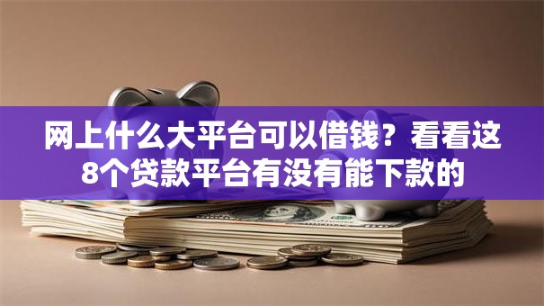 网上什么大平台可以借钱？看看这8个贷款平台有没有能下款的