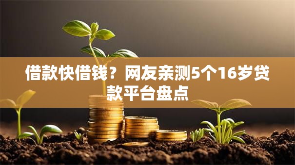 借款快借钱？网友亲测5个16岁贷款平台盘点