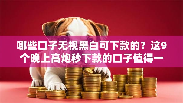哪些口子无视黑白可下款的？这9个晚上高炮秒下款的口子值得一试