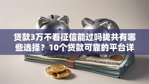 贷款3万不看征信能过吗拢共有哪些选择？10个贷款可靠的平台详解
