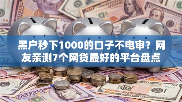 黑户秒下1000的口子不电审？网友亲测7个网贷最好的平台盘点