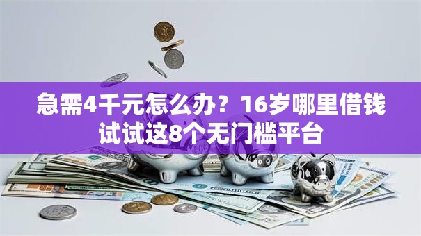 急需4千元怎么办？16岁哪里借钱试试这8个无门槛平台