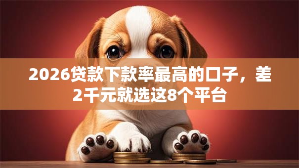 2026贷款下款率最高的口子，差2千元就选这8个平台