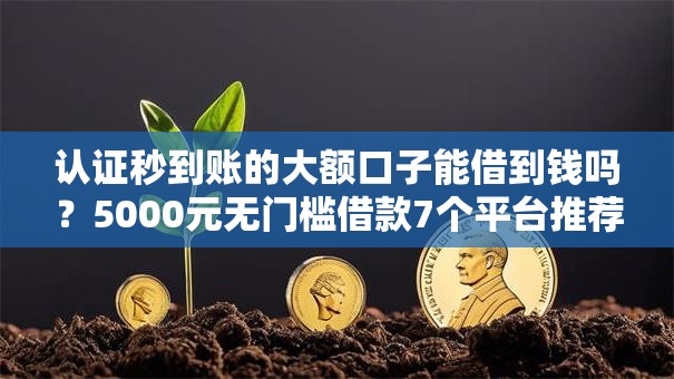 认证秒到账的大额口子能借到钱吗？5000元无门槛借款7个平台推荐
