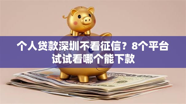 个人贷款深圳不看征信？8个平台试试看哪个能下款