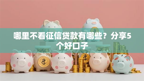 哪里不看征信贷款有哪些?分享5个好口子 哪里不看征信贷款有哪些?分享5个好口子