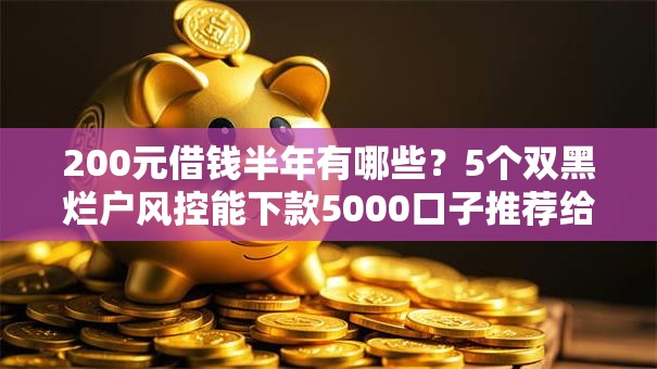 200元借钱半年有哪些？5个双黑烂户风控能下款5000口子推荐给你