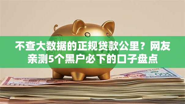 不查大数据的正规贷款公里？网友亲测5个黑户必下的口子盘点