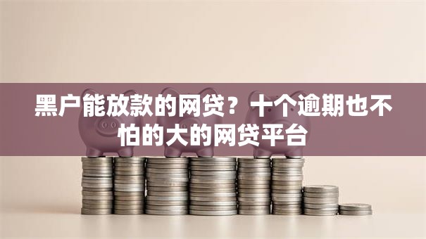 黑户能放款的网贷？十个逾期也不怕的大的网贷平台