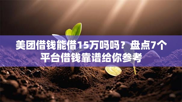 美团借钱能借15万吗吗？盘点7个平台借钱靠谱给你参考