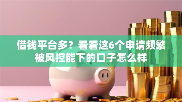 借钱平台多？看看这6个申请频繁被风控能下的口子怎么样