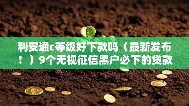 利安通c等级好下款吗（最新发布！）9个无视征信黑户必下的贷款口子
