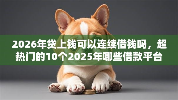 2026年贷上钱可以连续借钱吗，超热门的10个2025年哪些借款平台不查征信大数据推荐