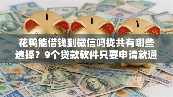 花鸭能借钱到微信吗拢共有哪些选择？9个贷款软件只要申请就通过详解