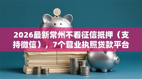 2026最新常州不看征信抵押（支持微信），7个营业执照贷款平台无私分享