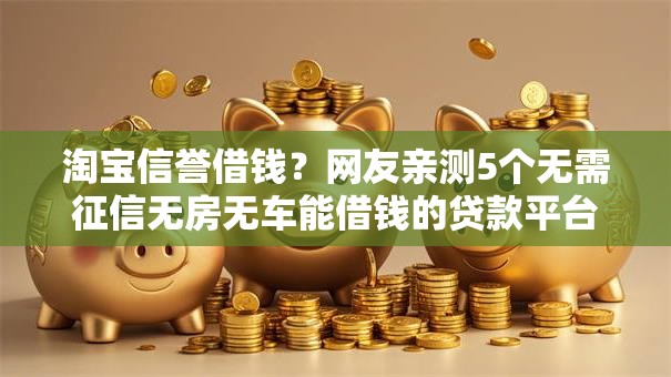 淘宝信誉借钱？网友亲测5个无需征信无房无车能借钱的贷款平台盘点