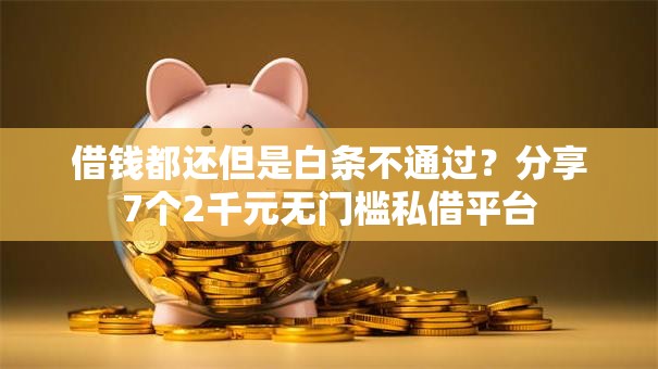 借钱都还但是白条不通过？分享7个2千元无门槛私借平台