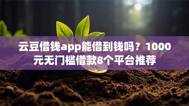 云豆借钱app能借到钱吗?1000元无门槛借款8个平台推荐 云豆借钱app能借到钱吗?1000元无门槛借款8个平台推荐