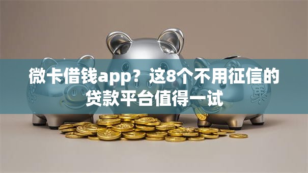 微卡借钱app？这8个不用征信的贷款平台值得一试