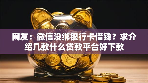 网友:微信没绑银行卡借钱?求介绍几款什么贷款平台好下款 网友:微信没绑银行卡借钱?求介绍几款什么贷款平台好下款