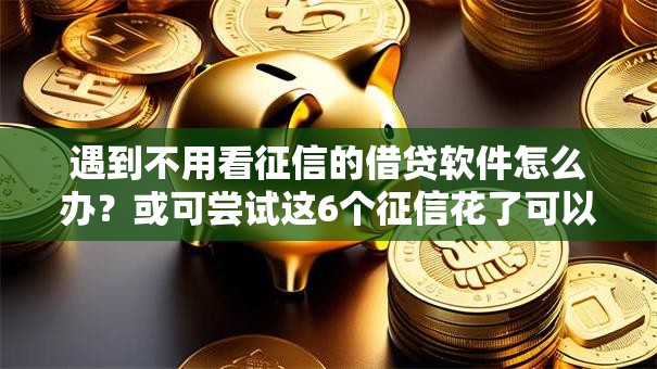 遇到不用看征信的借贷软件怎么办？或可尝试这6个征信花了可以借钱的网贷平台