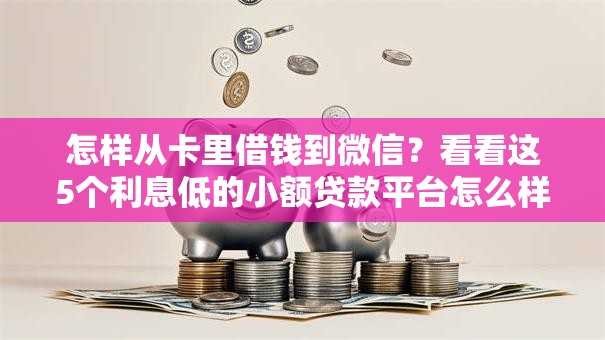 怎样从卡里借钱到微信?看看这5个利息低的小额贷款平台怎么样 怎样从卡里借钱到微信?看看这5个利息低的小额贷款平台怎么样