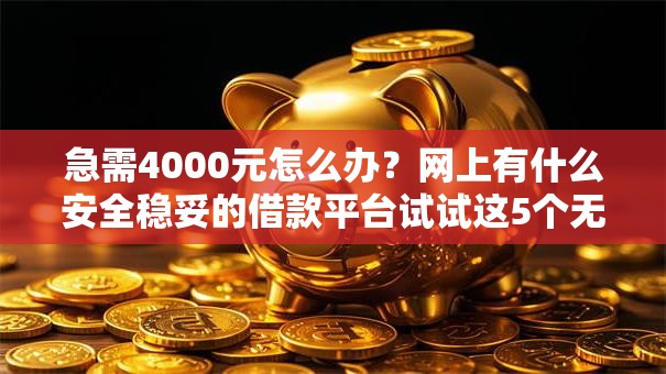 急需4000元怎么办?网上有什么安全稳妥的借款平台试试这5个无门槛平台 急需4000元怎么办?网上有什么安全稳妥的借款平台试试这5个无门槛平台