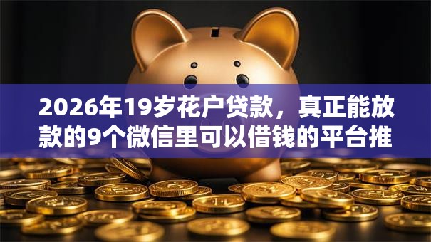 2026年19岁花户贷款，真正能放款的9个微信里可以借钱的平台推荐