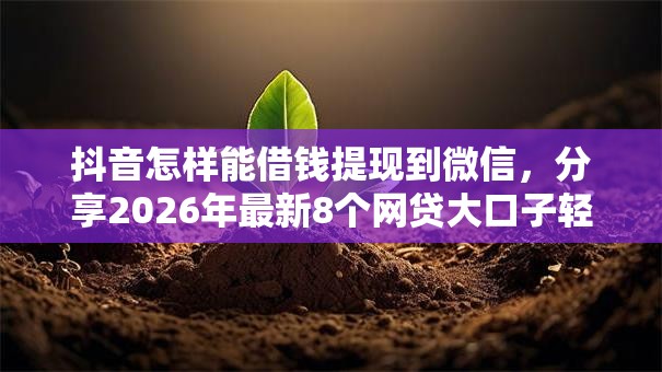 抖音怎样能借钱提现到微信，分享2026年最新8个网贷大口子轻松借软件