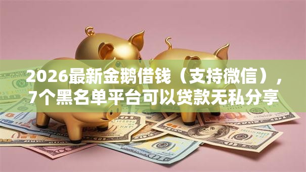 2026最新金鹅借钱（支持微信），7个黑名单平台可以贷款无私分享