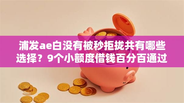 浦发ae白没有被秒拒拢共有哪些选择?9个小额度借钱百分百通过的平台详解 浦发ae白没有被秒拒拢共有哪些选择?9个小额度借钱百分百通过的平台详解