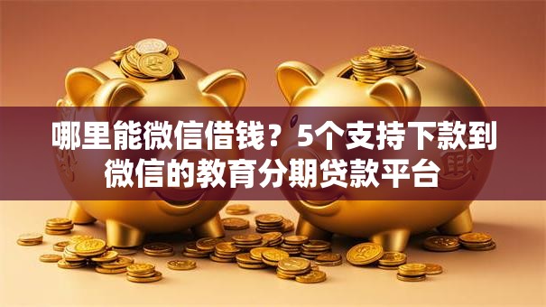 哪里能微信借钱？5个支持下款到微信的教育分期贷款平台