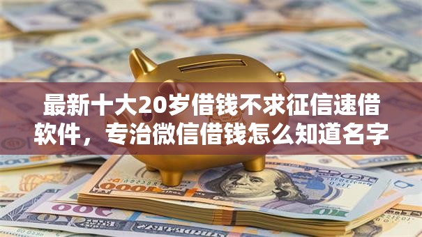 最新十大20岁借钱不求征信速借软件，专治微信借钱怎么知道名字的