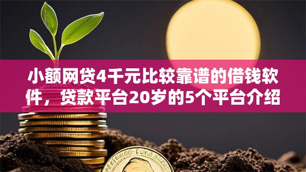 小额网贷4千元比较靠谱的借钱软件，贷款平台20岁的5个平台介绍