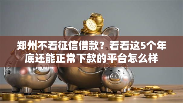 郑州不看征信借款？看看这5个年底还能正常下款的平台怎么样