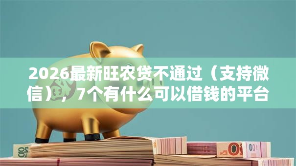 2026最新旺农贷不通过（支持微信），7个有什么可以借钱的平台无私分享