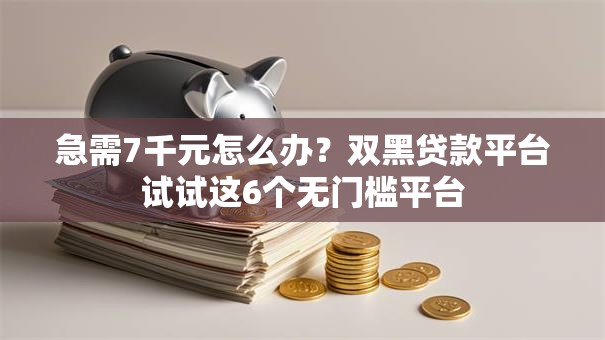 急需7千元怎么办？双黑贷款平台试试这6个无门槛平台