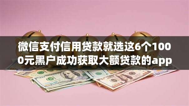 微信支付信用贷款就选这6个1000元黑户成功获取大额贷款的app 微信支付信用贷款就选这6个1000元黑户成功获取大额贷款的app