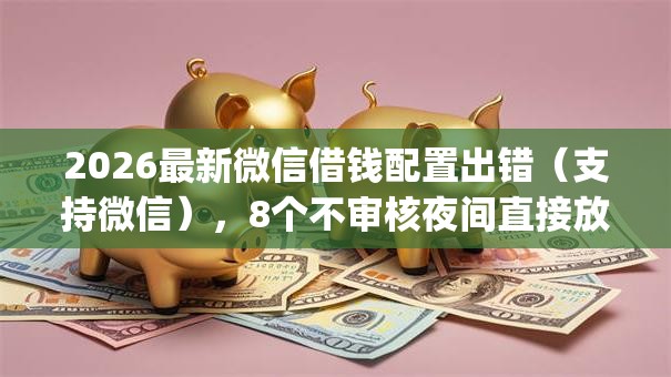 2026最新微信借钱配置出错（支持微信），8个不审核夜间直接放款的网贷app无私分享