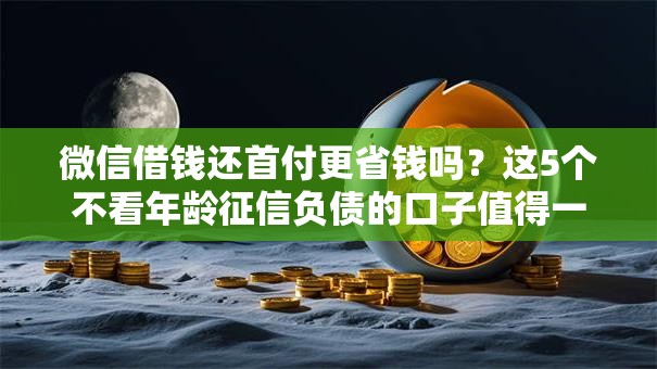 微信借钱还首付更省钱吗？这5个不看年龄征信负债的口子值得一试