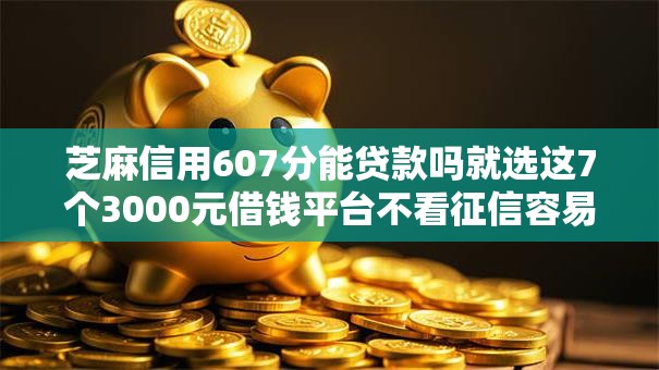 芝麻信用607分能贷款吗就选这7个3000元借钱平台不看征信容易通过的