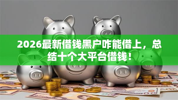 2026最新借钱黑户咋能借上，总结十个大平台借钱！