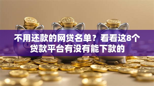 不用还款的网贷名单？看看这8个贷款平台有没有能下款的